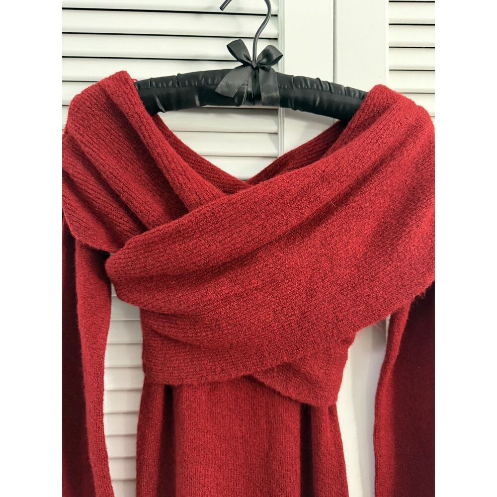 Cult Gaia Zennie Off Shoulder Knit Midi Dress Burgundy Size S NWT - Picture 9 of 16